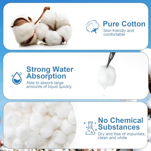 Soft Pure Cotton Balls Bulk (2000 Count) - Skincare & First Aid