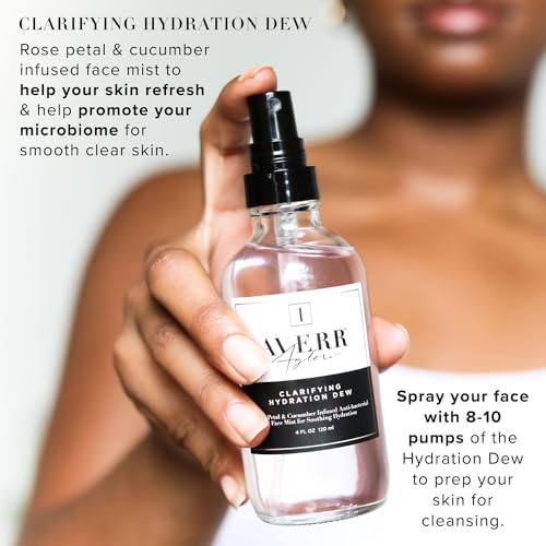 Averr Aglow - Rose Water Clarifying Hydration Dew - Prevents Acne Breakouts, Blackheads & Blemishes - Daily Skincare Moisturizing Face Mist - Balance Oily & Dry Skin - Hydrate & Soothe Redness - 4 oz