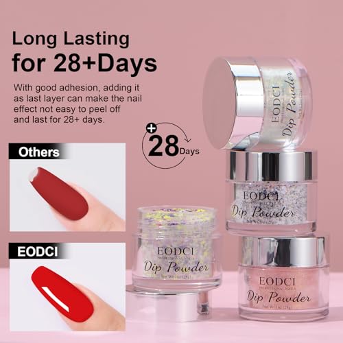EODCI Butterfly Silver Glitter Nail Dip Powder - 1 oz DIY Manicure