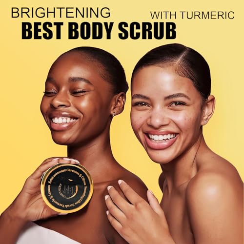 Foaming Body Scrub Turmeric & Lemon | Natural Exfoliating Body Scrub for All Skin Types| Brightening Body Scrub, Hydrating Turmeric Scrub for Dark Spots, Smooth Skin (280g)
