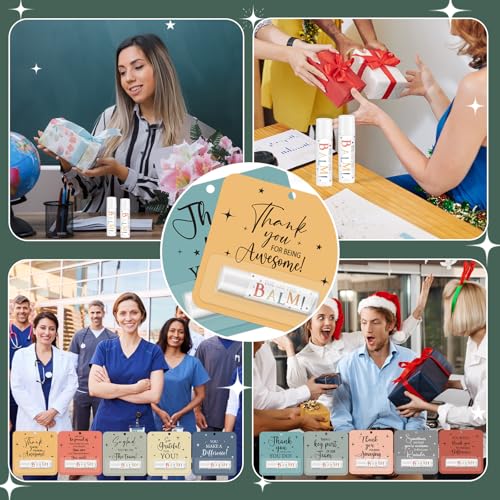 30 Pcs Thank You Gifts Lip Balm Bulk Teacher Staff Team Employee Appreciation Gifts You're the Balm Inspirational Lip Care with Cards for Team Coworker Teacher Volunteer Nurse Adult