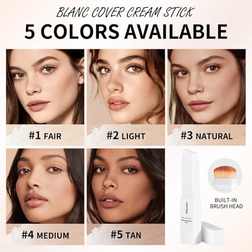 Light Color Changing Foundation Makeup Stick with Brush for