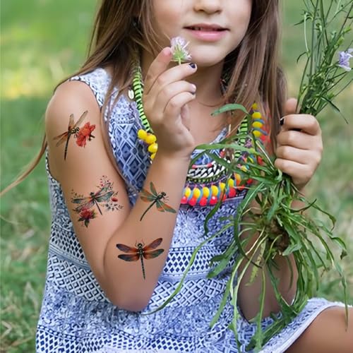 Dragonfly Temporary Tattoos for Kids, 10 Sheet Pack