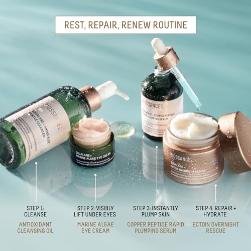 Biossance Squalane + Ectoin Overnight Rescue Face Cream ? Intensive 24h Hydration for Dry/Sensitive Skin ? Boosts Repair, Smoothens, Rejuvenates ? Use as Moisturizer/Overnight Mask, 1.7oz