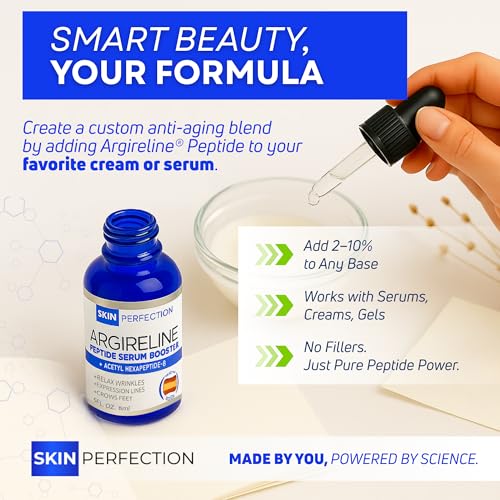 Skin Perfection Argireline Serum - Peptides Serum for Face with Acetyl Hexapeptide-8 for Fine Lines & Wrinkles - Diy Anti Aging Argireline Booster Solution Mix with Any Skincare Products 0.5oz
