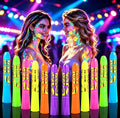 UV Glow Face Paint Crayons - 12 Pcs Fluorescent Makeup Kit