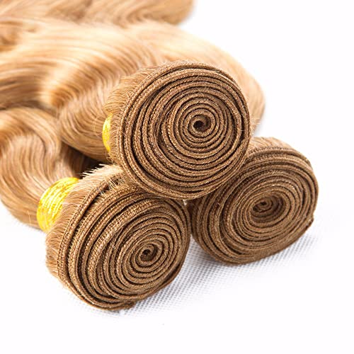 #27 Honey Blonde Body Wave Human Hair Bundles - 16, 18, 20 Inch