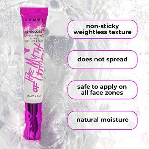Lamel The Myth of Utopia KIT Lip Gloss - Eye gloss Base for All Shades - Glimmer - For Face & Body - 16 Colors Eyeshadow Palette - Waterproof, Smoodge-proof,Long-Lasting (Eyegloss Utopia)