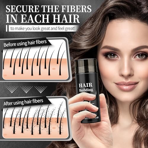 Hair Building Fibers for Thinning Hair, Black 30g