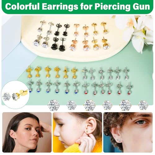 Professional Ear Piercing Gun Kit with Crystal Stud Earrings