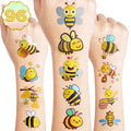 Bee Themed Temporary Tattoos - 96 Pre-Cut Sheets for Kids Party Favors