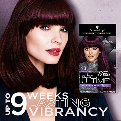 Schwarzkopf Color Ultime Metallic Permanent Hair Color Cream, 4.3 Metallic Violet.