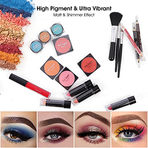 Hot Sugar All-In-One Makeup Kit – 27 Eyeshadows, Brushes & Case