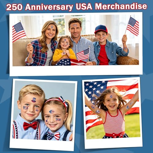4th of July Temporary Tattoos 80 PCS - Waterproof Independence Day