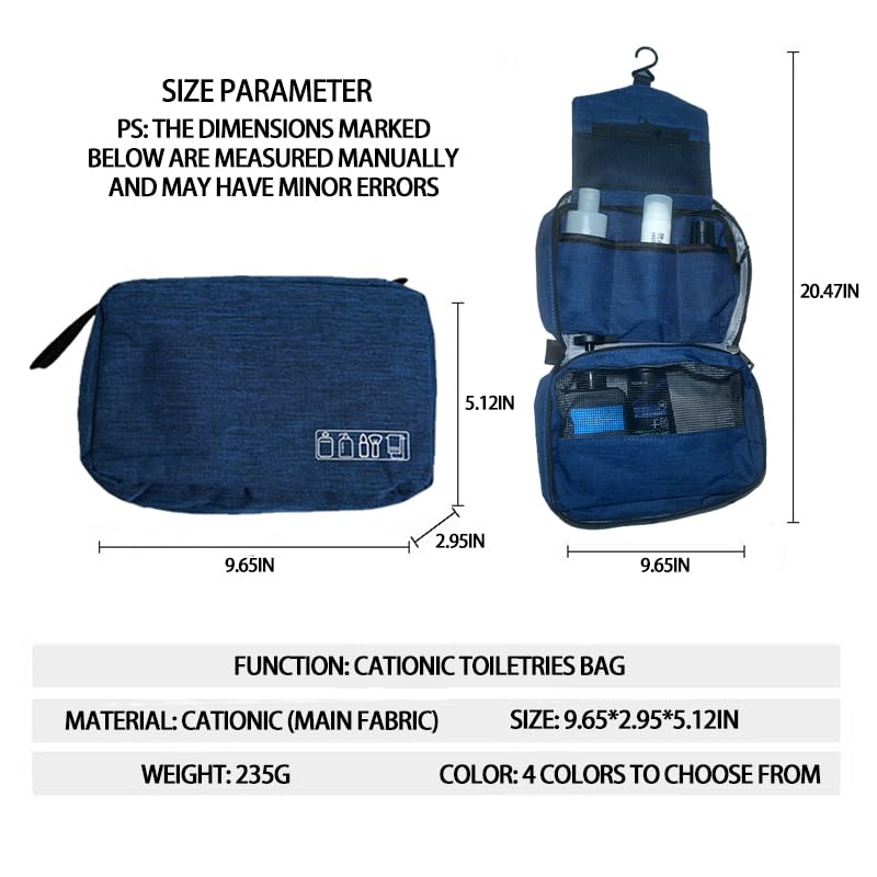 Hanging Toiletry Bag for Travel - Compact Waterproof Organizer