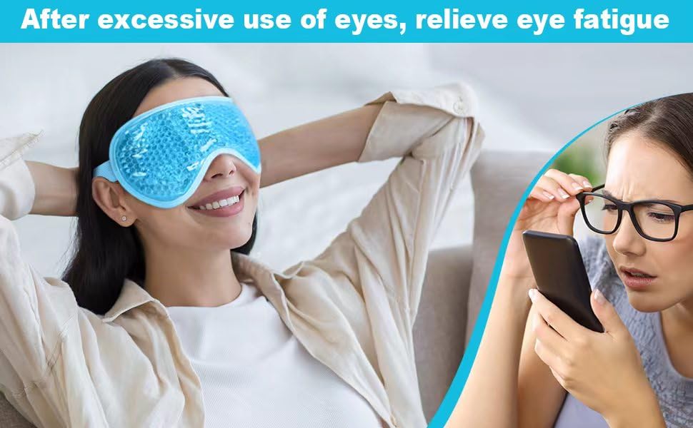 ONLYSKY BEAUTY Cold Eye Mask Cooling Gel Eye-Mask for Dry Eyes, Eye relax and Pressure Release as Gift for women (Blue)