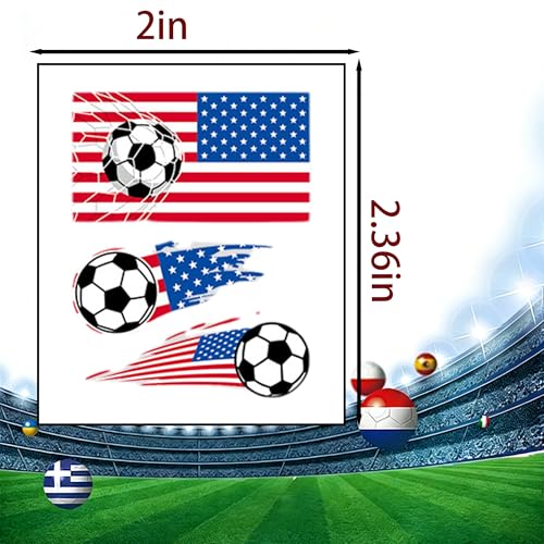 American Flag Temporary Tattoos, 10-Pack Patriotic Face Stickers