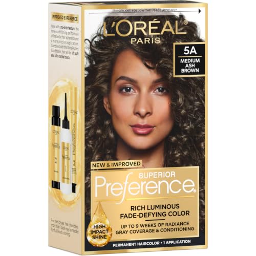 L'Oreal Paris Superior Preference 5A Medium Ash Brown Permanent Hair Dye Kit