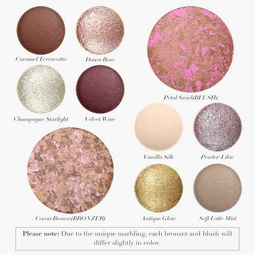 UCANBE All in One Baked Makeup Palette ? Eyeshadow, Blush & Bronzer Face Kit, Neutral Pigmented Colors, Travel Size Compact, Full Face Makeup Gift Set for Women