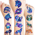 96 PCS Pre-Cut Wolf Temporary Tattoos for Kids