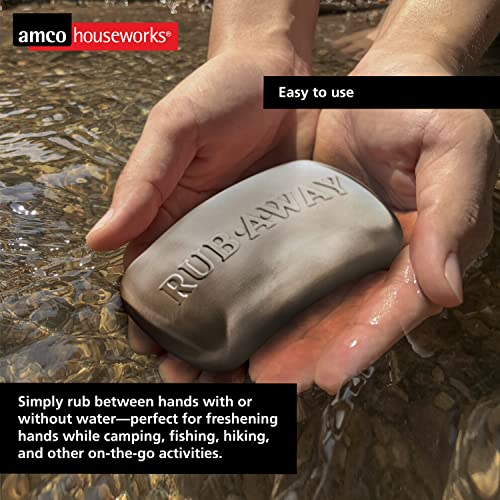 Amco Rub Away Bar, Stainless Steel Odor Absorber (4" x 2.25") - Dishwasher Safe Kitchen & Outdoor Essential for Garlic, Onion, Fishing, Hiking Odors - Natural Odor Remover (Pack of 2)
