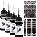 Black Temporary Tattoo Ink & Stencil Kit - 4 Pack with 103 Stencils