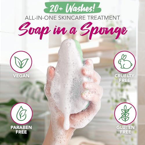 Anti-Cellulite Body Wash Sponge with Exfoliator, 20+ Washes