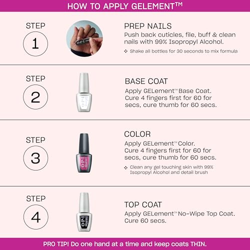 OPI GELement LED Gel Nail Polish Starter Kit with Curing Lamp & Supplies