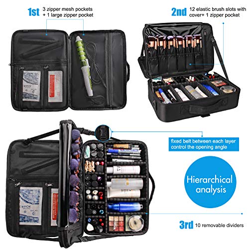 Relavel Makeup Case Large Bag Professional Train 16.5 inches Travel