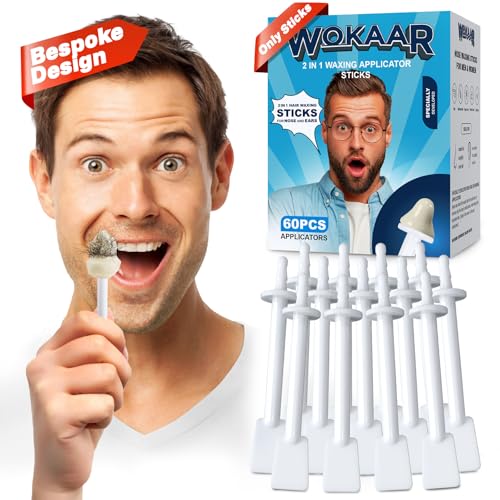 Nose & Ear Waxing Sticks?Professional Nasal Hair Removal 60 Precision Applicators for Pain-Free Waxing at Home. Say Goodbye to Plucking! (Wax refills & wipes sold separately.)