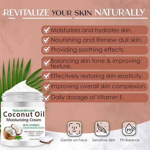 Coconut Cream 300ml ? Moisturizing Body Lotion for Dry Skin ? Nourishing Cream for Skin & Body ? Natural Coconut Moisturizer for Women & Men