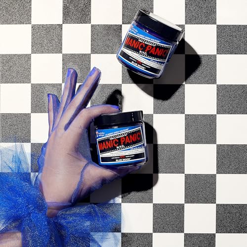 MANIC PANIC Classic Blue Moon Semi Permanent Hair Color - Neon Cool Blue Hair Dye for Women & Men That Lasts 4-6 Weeks - Vegan, Ammonia & Cruelty-Free - Create & Mix Custom Shades (4oz / 2pk)