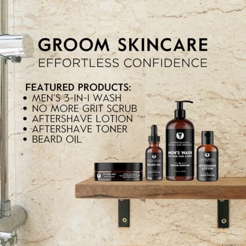GROOM After Shave Toner for Men | Soothing, Pore-Tightening Formula with Aloe, Sandalwood, Chamomile & Vitamins A+E | Calms & Tones Skin | 2 oz