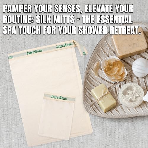 Exfoliating Mitt - Body Exfoliator Scrubber - Exfoliating Bath Mitt - Spray Tan & Keratosis Pilaris Remover- Lift Away Dead Skin - Turkish Hammam Glove Exfoliating Kese - Set of 2 Mitts