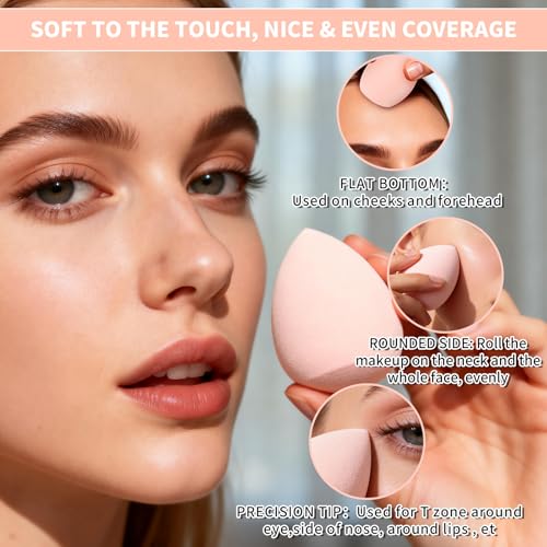 Easter Makeup Sponge Set - 12 Pcs Bunny Chick Egg Shape Makeup Blender, Soft Latex-Free Beauty Sponge for Foundation, Powder & Cream, Wet/Dry Use, Gentle Easter Presents for Women & Makeup Lovers