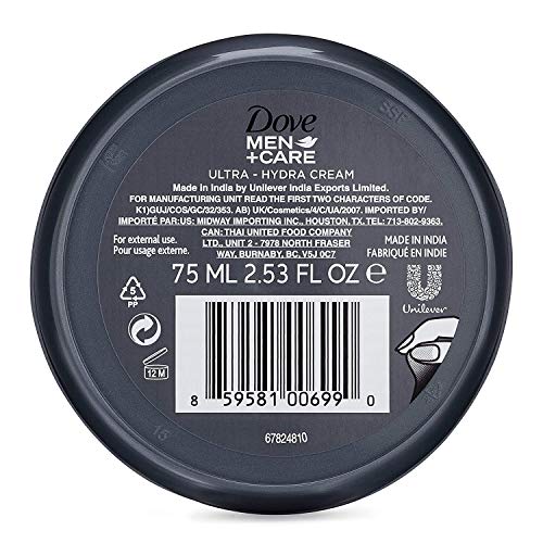 Dove Men+Care Ultra-Hydra Cream with 24 Hour Moisturization, 2.53 Fl Oz (Pack of 2)