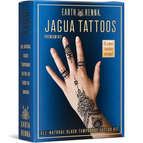 Organic Jagua Temporary Tattoo Kit - 15+ Designs, 10-15 Days
