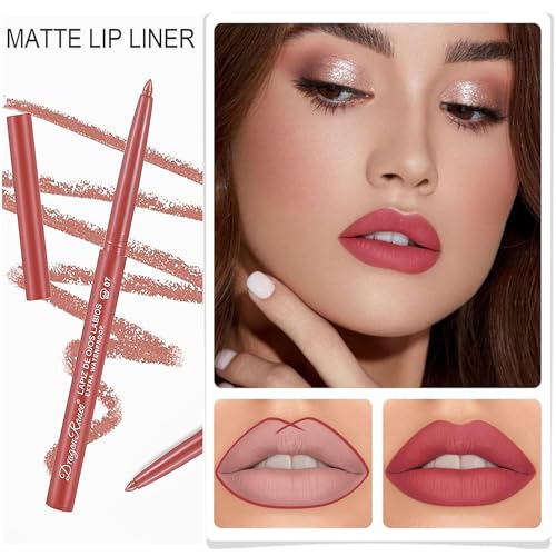 12 Colors Lip Liner Pencil Set - Waterproof Matte Lipstick
