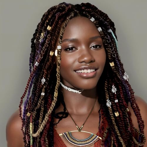 80 Pcs Gold Dreadlock Beads Hair Jewelry Braiding Accessories for Goddess Locs