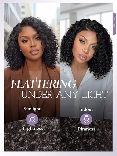 LUVME HAIR 16-Inch Curly Deep Wave Glueless Wig - Natural Color
