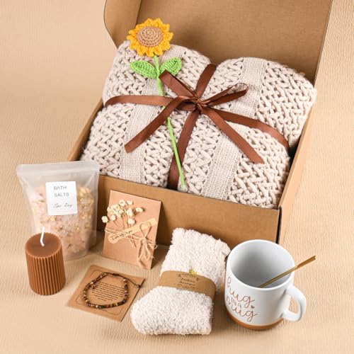 Birthday Gifts for Women, Self Care Spa Gift Baskets for Women, Get Well Soon Gift Baskets Thinking of You Relaxation Stress Relief Care Package, Gifts for Her Mom Friend Sister