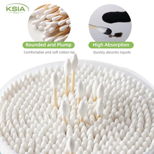 KSIA Klear Cotton Swabs 2000 Count - Dual Tip Bamboo Sticks