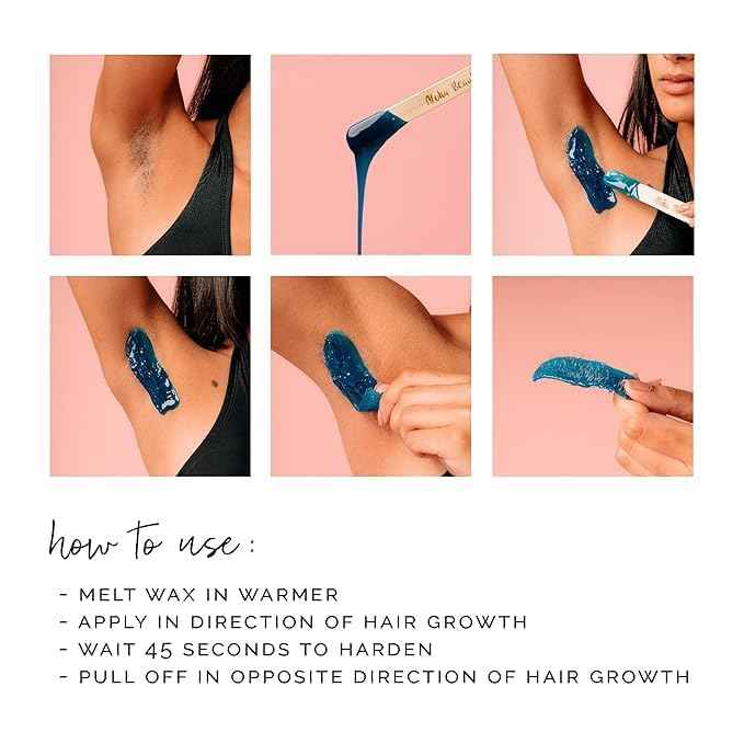 KoluaWax Hard Wax Beads for Hair Removal and Face Razor for Women - Face, Brazilian, Underarms, Back Chest, Bikini Waxing - Shaver for Peach Fuzz, Eyebrow, Upper Lip & More