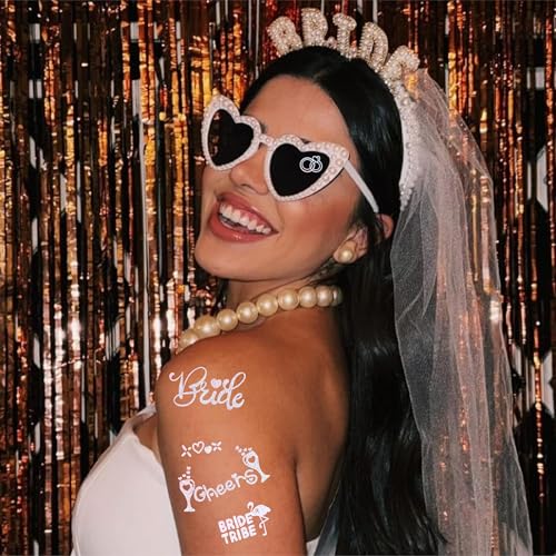 Bride's Babes Bachelorette Temporary Tattoos - 55+ Iridescent Designs