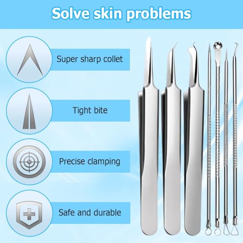 Jurfest 7-Piece Stainless Steel Blackhead Removal Kit