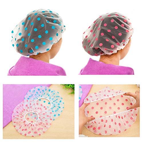 Reusable Waterproof Shower Cap Set - 3 Colors, Elastic Fit with Variation A