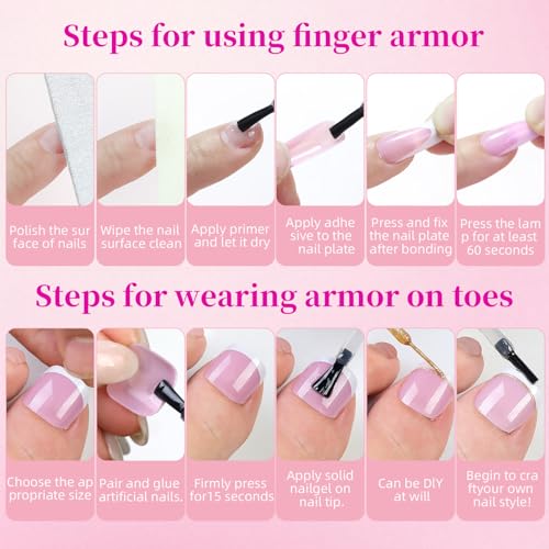 HWHUNO French Toe Nail Tips Set - 120 Soft Gel Press On Nails