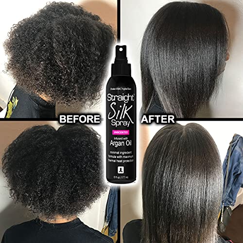 Straight Silk Spray with Moroccan Argan Oil - Heat Protectant 6oz