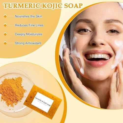 Turmeric Wash and Care Two Piece Set, Tuemeric Facial Cleanser & Turmeric Soap Bar,Face & Body Cleanser, Tur-meric Face Wash and Natural Turmerics Handmade Soap, Deep Cleansing