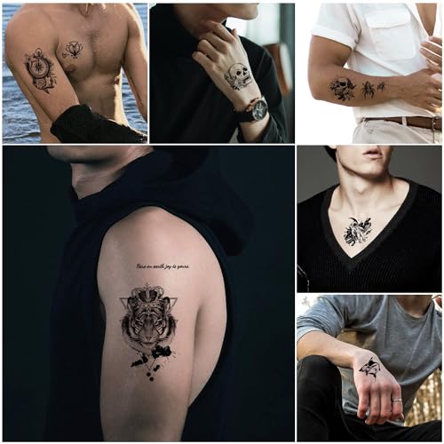 Cerlaza 112 Sheet Temporary Tattoos for Men